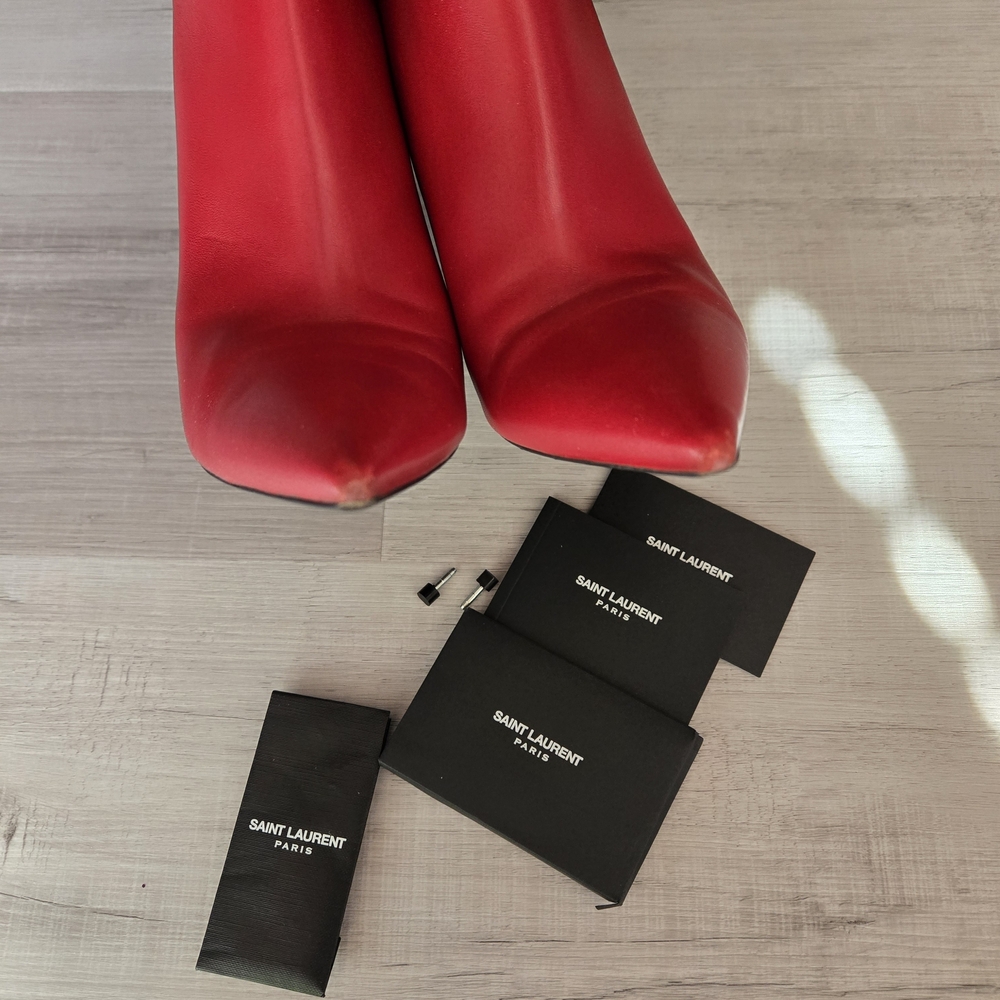 Red Stiletto Ankle Boots - Picture 12 of 15